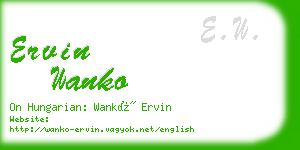 ervin wanko business card